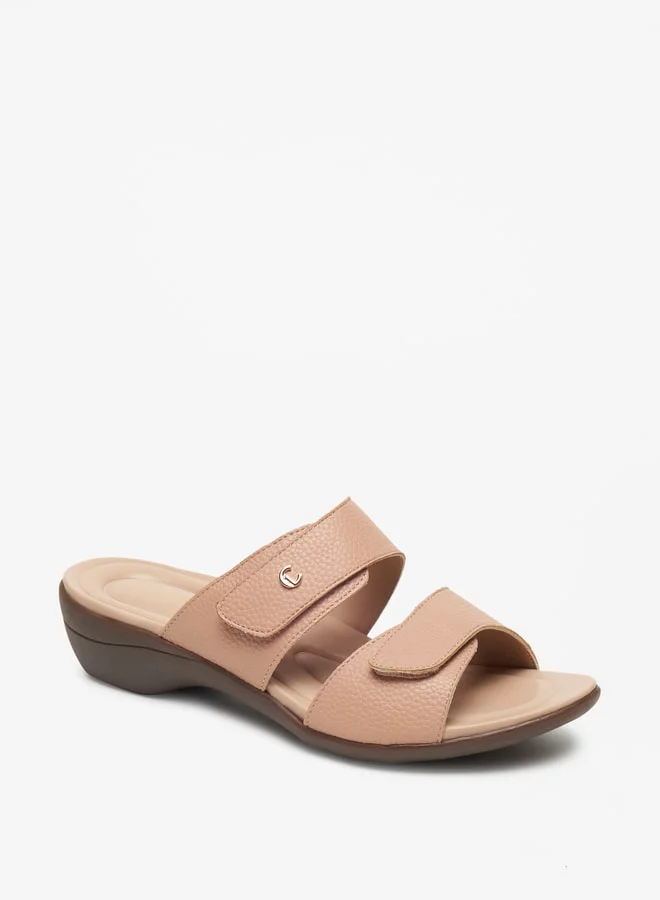 Le Confort Women's Solid Slip-On Sandals with Wedge Heels