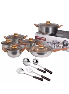 EVEREEN Stainless Steel 16 Pcs Pots and Pans Set, Nonstick Cookware Set Kitchen Cooking Set with Utensil  - Image 1