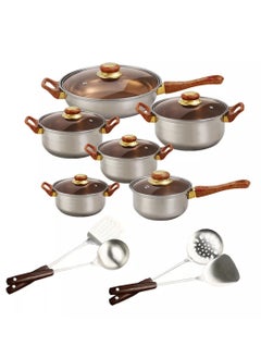 EVEREEN Stainless Steel 16 Pcs Pots and Pans Set, Nonstick Cookware Set Kitchen Cooking Set with Utensil  - Image 4