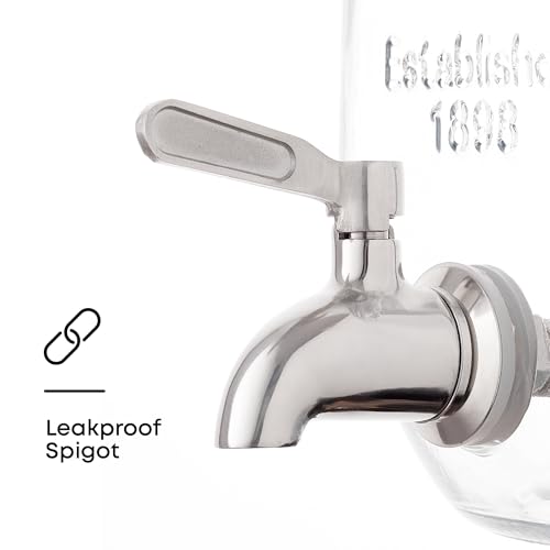 JoyJolt 1-Gallon Drink Dispenser. Glass Beverage Dispenser with Stainless steel Spigot plus Ice Cylinder and Fruit Infuser! Water Dispenser, Lemonade Stand, Juice Container - Drink Dispensers for Parties - Image 4