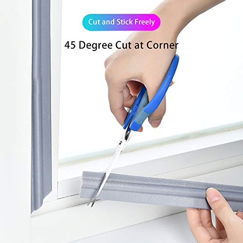 Cuysfead 118 Inch Window Draft Stopper Foam Door Seal Strip Self Adhesive, Window Insulation Tape and Door Side Weather Stripping Soundproof, Door Bottom Sweep Noise Gap Blocker (T Shape, Grey) - Image 4