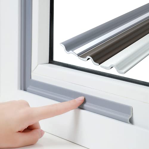 Cuysfead 118 Inch Window Draft Stopper Foam Door Seal Strip Self Adhesive, Window Insulation Tape and Door Side Weather Stripping Soundproof, Door Bottom Sweep Noise Gap Blocker (T Shape, Grey) - Image 1