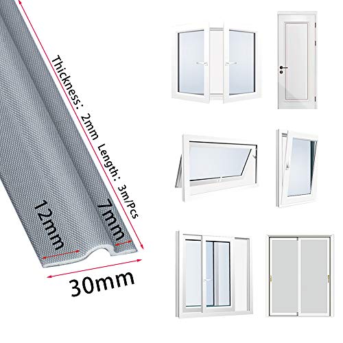 Cuysfead 118 Inch Window Draft Stopper Foam Door Seal Strip Self Adhesive, Window Insulation Tape and Door Side Weather Stripping Soundproof, Door Bottom Sweep Noise Gap Blocker (T Shape, Grey) - Image 3