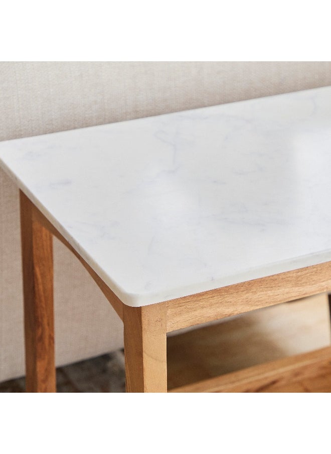 Home Box Midtown Marble Top Long End Table With Shelf  - Image 3