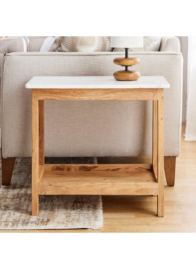 Home Box Midtown Marble Top Long End Table With Shelf  - Image 2