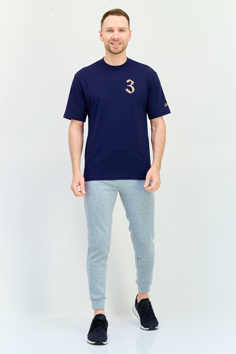 Reebok Men Sportswear Fit Short Sleeves Outdoor T-Shirt, Navy  - Image 4