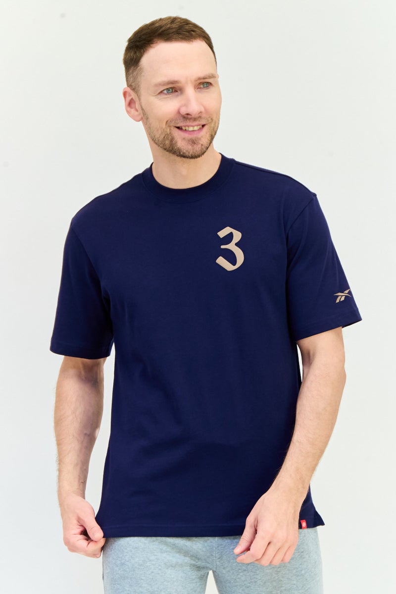 Reebok Men Sportswear Fit Short Sleeves Outdoor T-Shirt, Navy  - Image 1
