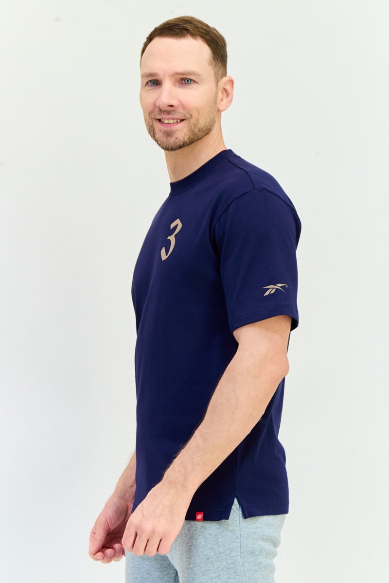 Reebok Men Sportswear Fit Short Sleeves Outdoor T-Shirt, Navy  - Image 2