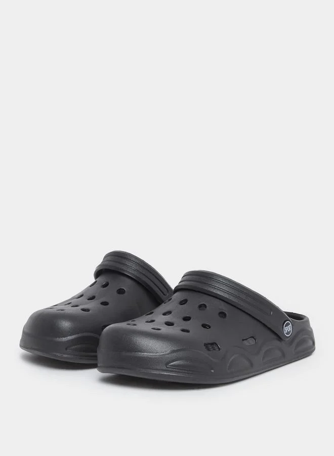 تايك تو Take Two Vamp Perforated Solid Heel Strap Clogs