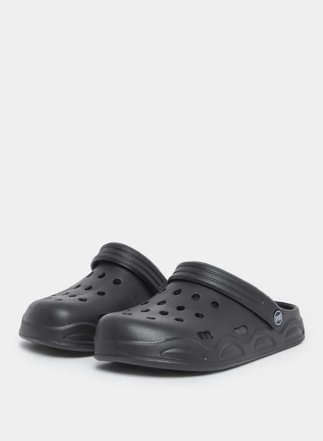 Take Two Vamp Perforated Solid Heel Strap Clogs