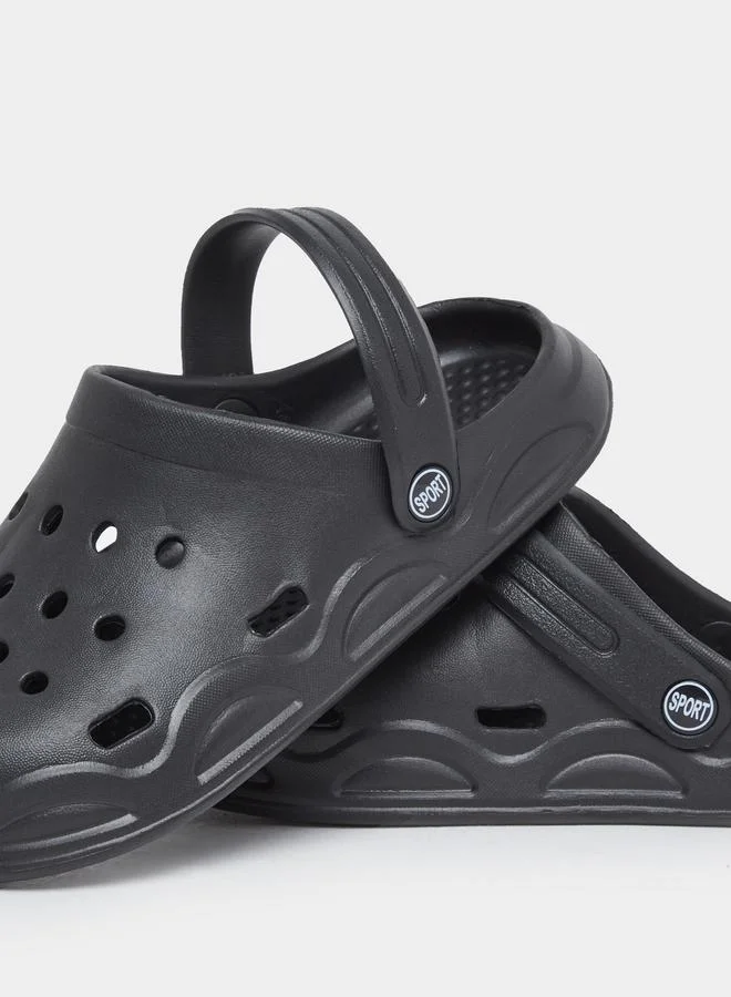 Take Two Vamp Perforated Solid Heel Strap Clogs