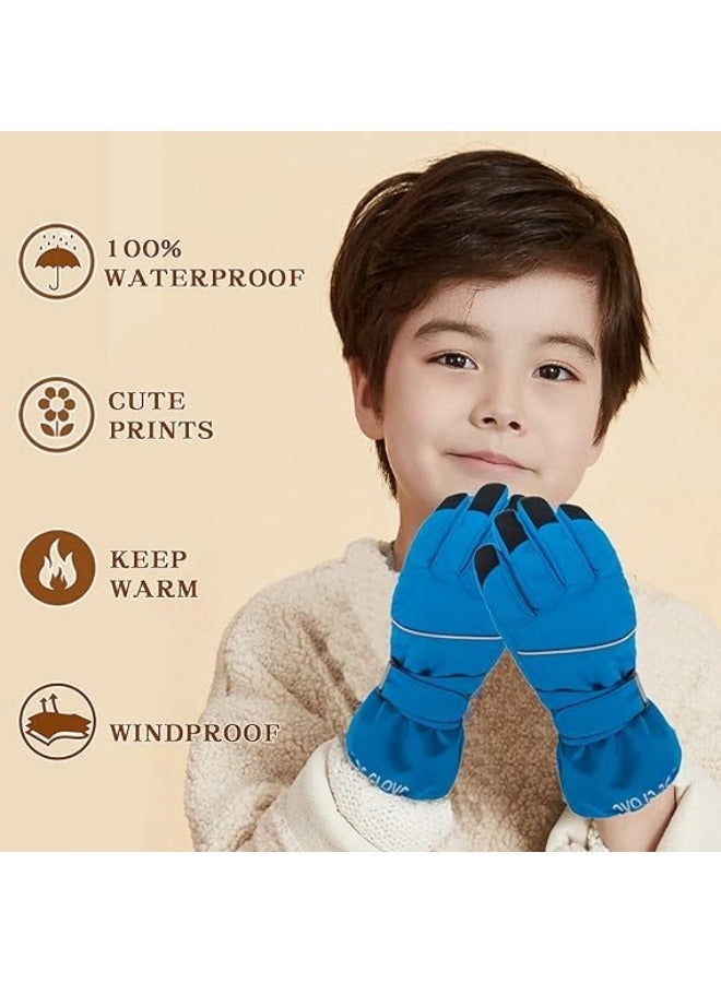 Generic Kids Winter Glove Boys Girls Snow Ski Waterproof Gloves for Teens Fleece Lining Warm Mittens Outdoor  - Image 2