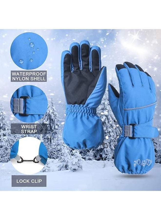 Generic Kids Winter Glove Boys Girls Snow Ski Waterproof Gloves for Teens Fleece Lining Warm Mittens Outdoor  - Image 3