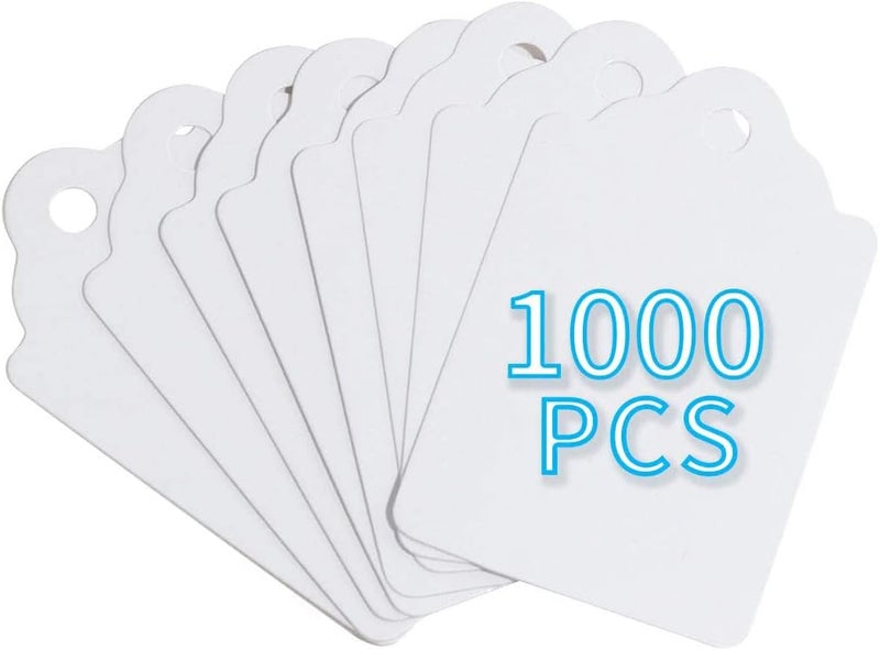 FEMELI 1000 Pcs Price Tags for Tag Gun, 1.75 x 1.1 Inches Unstrung Marking White Blank Paper Sale Tag for Clothes, Shoes, Jewelry - Image 1