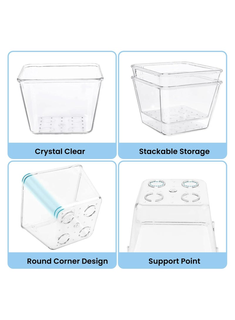 ZIMNEST Clear Plastic Drawer Organizers Set 25 PCS, 4 Sizes Versatile Storage Trays for Bathroom Vanity Makeup Bedroom Kitchen Office Daily Use - Image 3
