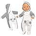 ENOCHT Baby Doll Clothes Casual Cute Handmade Elephant LongSleeved Clothing Set Outfit with Hat for 14 Inch Dolls Gift Set - Image 3