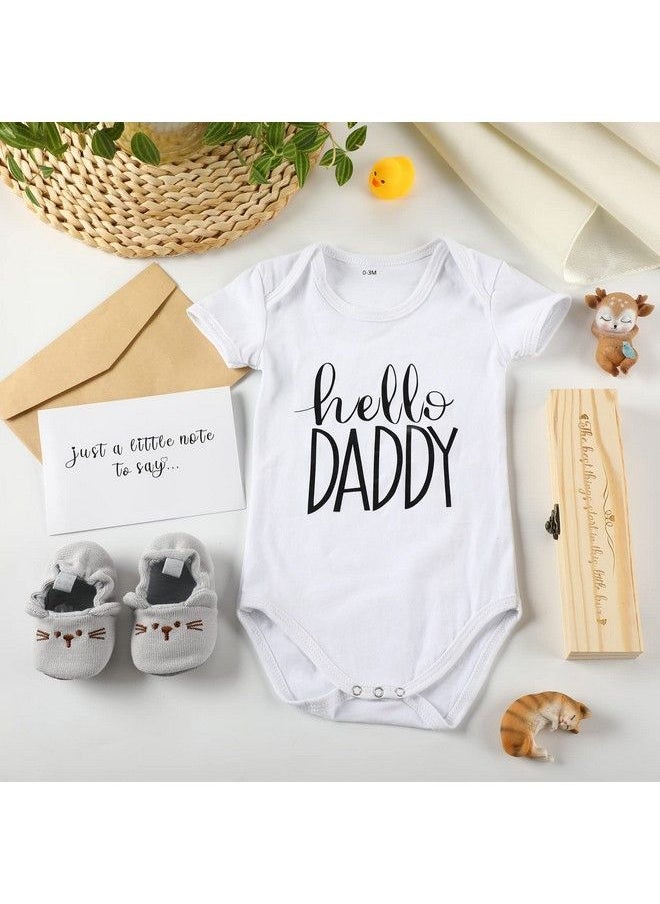Jiuguva - Surprise Pregnancy Announcements For Dad Pregnancy Test Keepsake Box Wooden Baby Announcement Box Hello Daddy Baby Bodysuit Baby Shoes Pregnancy Reveal Card Envelope Baby Gift Sets For Husband Partner - Image 1