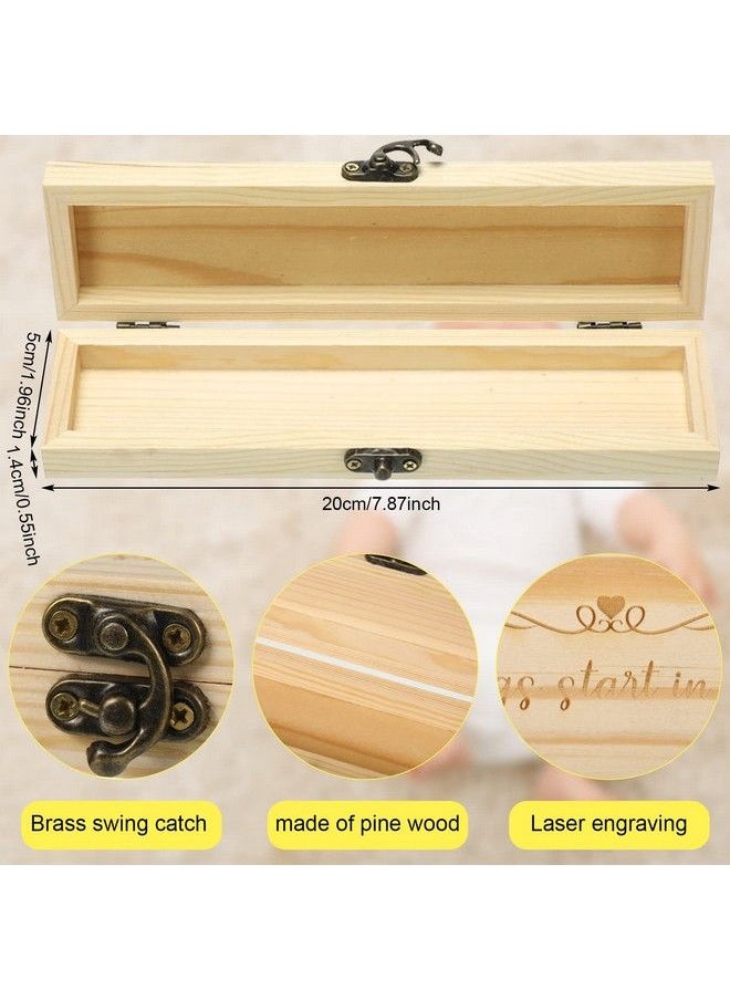 Jiuguva - Surprise Pregnancy Announcements For Dad Pregnancy Test Keepsake Box Wooden Baby Announcement Box Hello Daddy Baby Bodysuit Baby Shoes Pregnancy Reveal Card Envelope Baby Gift Sets For Husband Partner - Image 1