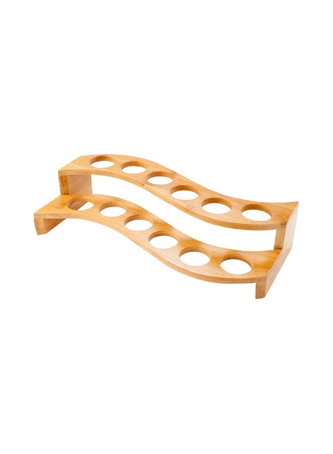 Restaurantware Curved Multi Level Food Cone and Sushi Hand Roll Display Stand: Perfect for Restaurants, Catered Events, and Buffets - Holds 12 Cones - Made from Organic Bamboo - 1ct Box - Image 1