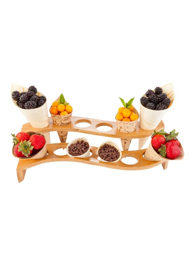 Restaurantware Curved Multi Level Food Cone and Sushi Hand Roll Display Stand: Perfect for Restaurants, Catered Events, and Buffets - Holds 12 Cones - Made from Organic Bamboo - 1ct Box - Image 2