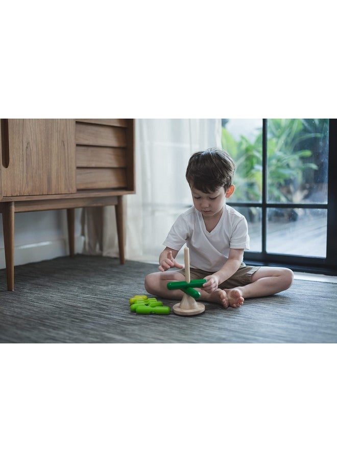 PlanToys Stacking Toys Tree Set - Chemical-Free Toddler Toys Featuring 9 Wooden Pieces  - Image 2