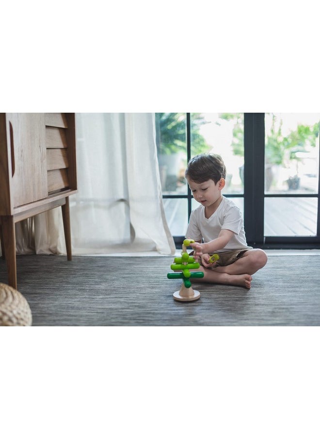 PlanToys Stacking Toys Tree Set - Chemical-Free Toddler Toys Featuring 9 Wooden Pieces  - Image 4