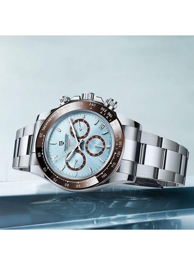 PAGANI DESIGN Men's Quartz Watches Japan Movement Ceramic Bezel Stainless Steel Band Screw-in Crown Waterproof Sport Chronograph Watch - Image 2