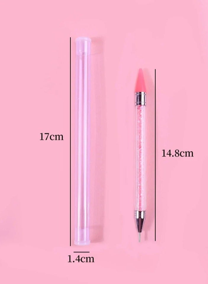 Dual-ended Wax Pen for Nail Art: Precise Pick-up of Rhinestones and Crystals | Professional DIY Tool - Image 2