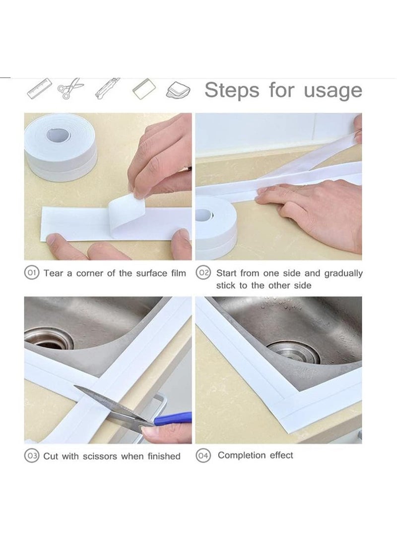 Altheqa 3.2m Sealing Strip Bathroom Shower Sink Bath Tape Caulk Strip Self Adhesive Waterproof Wall Sticker for Bathroom Kitchen - Image 4
