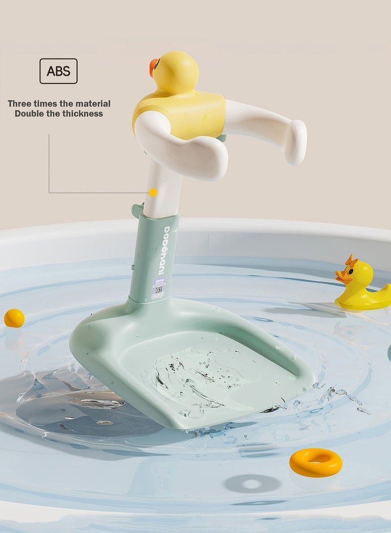 مس تيارا حامل استحمام للأطفال، محطة استحمام على شكل بطة بارتفاع قابل للتعديل مع قاعدة غير قابلة للانزلاق، مساعد استحمام محمول، حامل استحمام ذكي لتدفق المياه، حامل استحمام قابل للعناق للأطفال الرضع والأطفال الصغار - Image 5