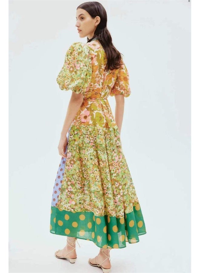 Madam Uniq Patchwork Midi Dress - Image 2