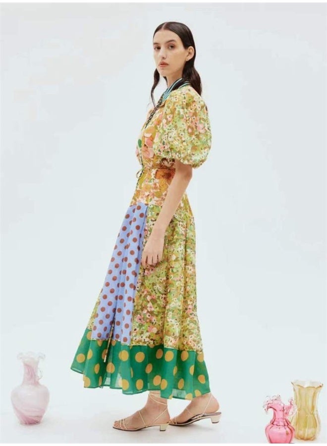 Madam Uniq Patchwork Midi Dress - Image 4