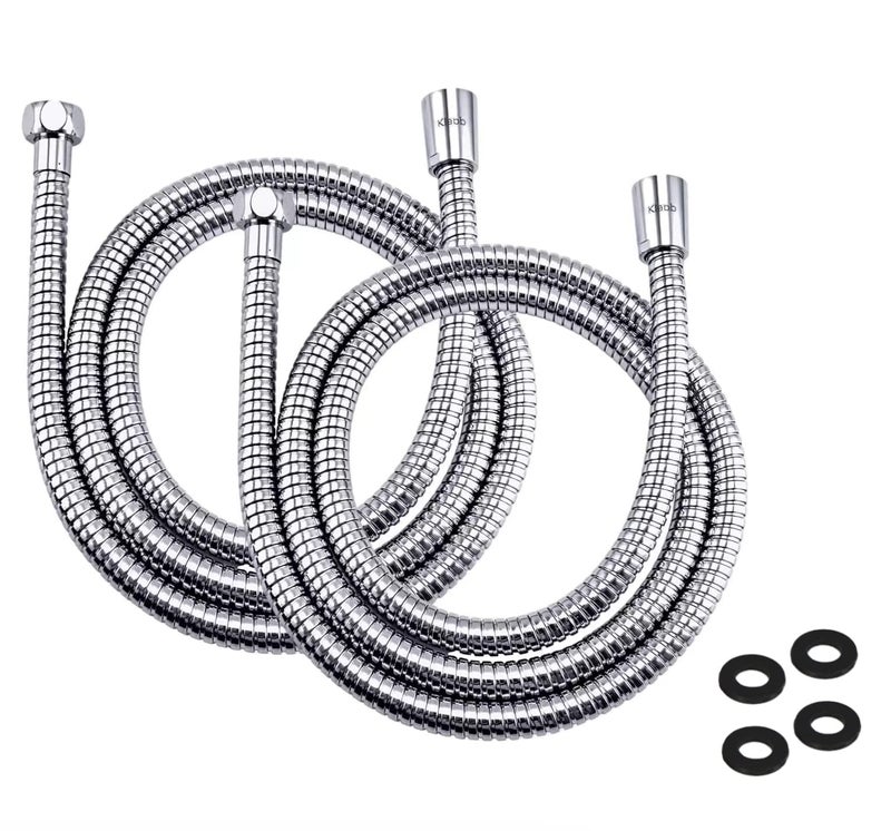 Klabb 79-Inch Extra Long Stainless Steel Shower Hose (2 Pack) – Flexible, Durable Handheld Shower Head Hose Extension with Brass Connectors, Leak-Proof, Anti-Kink & Universal Fit(2 pack) - Image 1