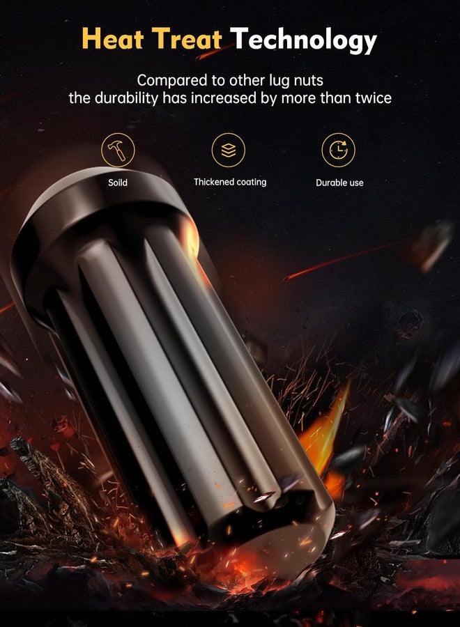 MIKKUPPA M14x1.5 Wheel Lug Nut - Replacement for Chevy Silverado 1500 2500, GMC, Ford, Ram, Aftermarket Wheel - 32pcs Black Closed End Lug Nuts with 1 Socket Key - Image 4