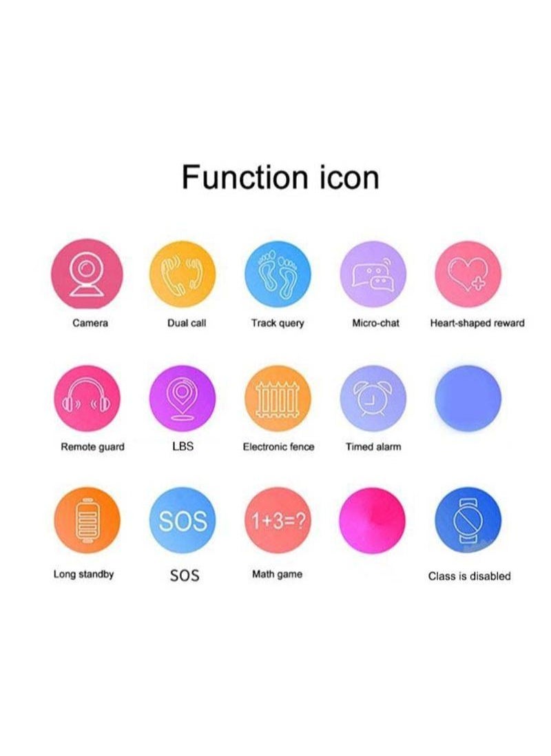 Generic - Q12 Kids Smart Watch Phone with LBS Tracking and SIM Card Support pink - Image 1