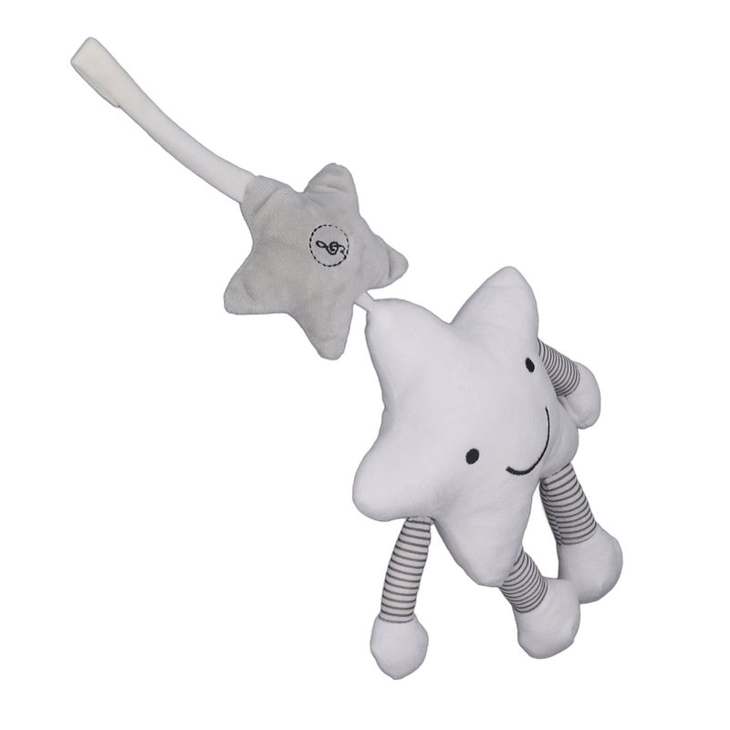 Baby Crib Mobile with Wind Chime Soft Plush Cute White Cartoon Five Pointed Star Shape Baby Crib Hanging Toy for Car Crib Trolley - Image 5