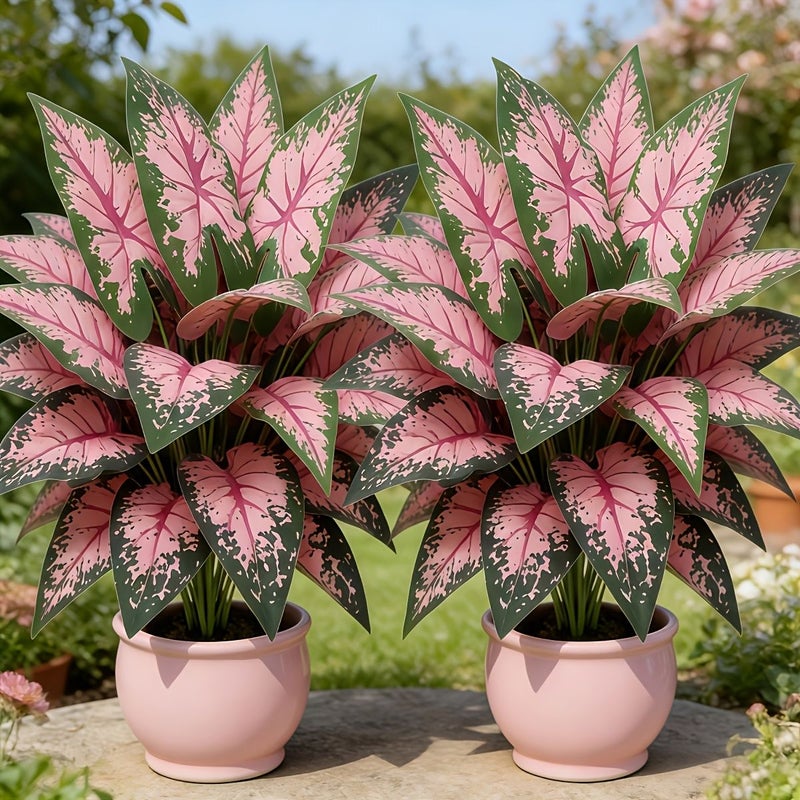 Nordic Fashion Worth Having Large Simulated Pink Core Pothos Plant Artificial Faux Greenery Realistic Lush Green Leaves Home Decoration Indoor Outdoor Multi Scene Placement Ideal Home Garden Office Weddings Balconies - Image 1
