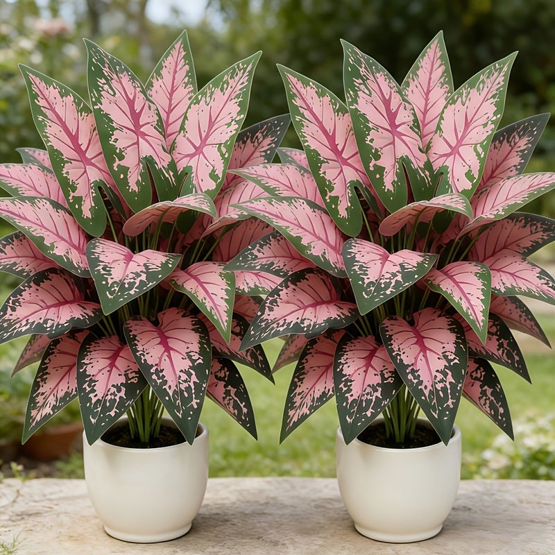Nordic Fashion Worth Having Large Simulated Pink Core Pothos Plant Artificial Faux Greenery Realistic Lush Green Leaves Home Decoration Indoor Outdoor Multi Scene Placement Ideal Home Garden Office Weddings Balconies - Image 3