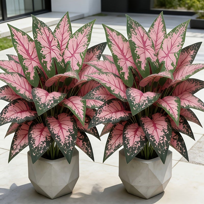Nordic Fashion Worth Having Large Simulated Pink Core Pothos Plant Artificial Faux Greenery Realistic Lush Green Leaves Home Decoration Indoor Outdoor Multi Scene Placement Ideal Home Garden Office Weddings Balconies - Image 4