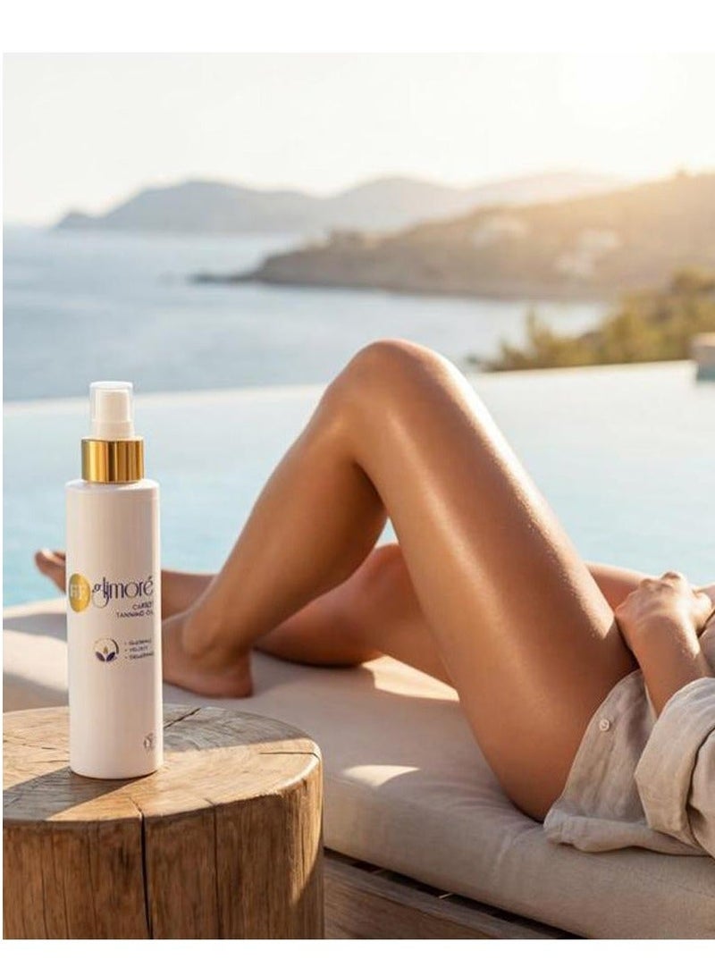 glimore Carrot Sun Oil Tanning Oil 150ml – Natural Carrot Root Extract & Sweet Almond Oil – Nourishing Tan Enhancer for Golden Glow – Vitamin E & Botanical Oils – Low UV Protection for Experienced Tanners - Image 3