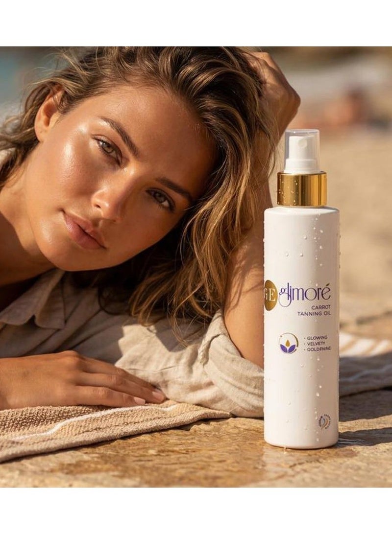 glimore Carrot Sun Oil Tanning Oil 150ml – Natural Carrot Root Extract & Sweet Almond Oil – Nourishing Tan Enhancer for Golden Glow – Vitamin E & Botanical Oils – Low UV Protection for Experienced Tanners - Image 2