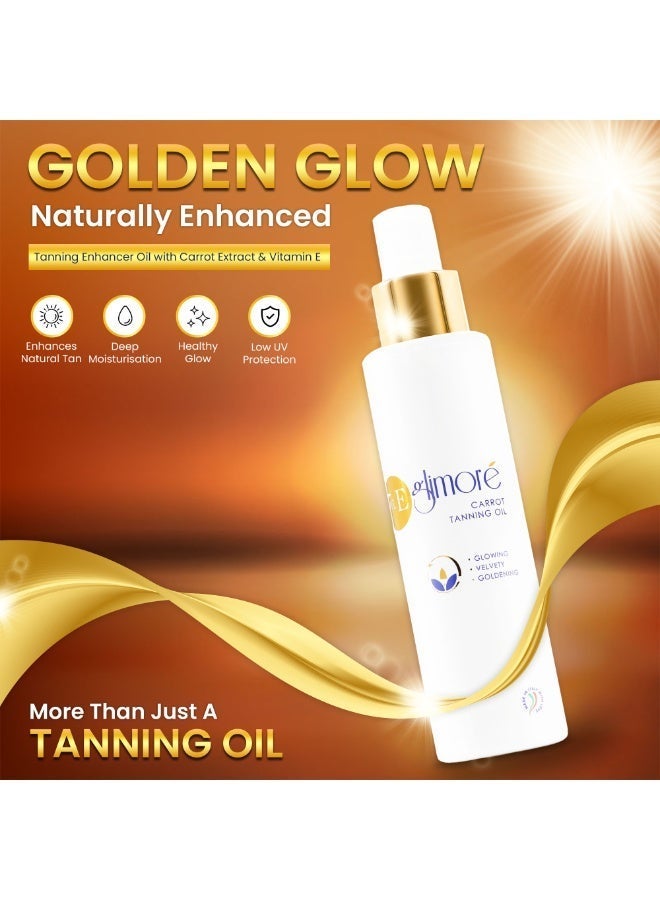 glimore Carrot Sun Oil Tanning Oil 150ml – Natural Carrot Root Extract & Sweet Almond Oil – Nourishing Tan Enhancer for Golden Glow – Vitamin E & Botanical Oils – Low UV Protection for Experienced Tanners - Image 2