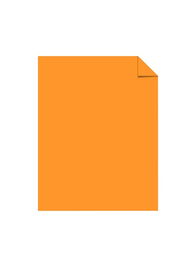 نينا ورق ألوان زاهية من أستروبرايتس مقاس 8 1/2 بوصة. × 11 بوصة. حزمة برتقالية كونية معتمدة بوزن 24 رطلاً من 500 ورقة 21658 - Image 3