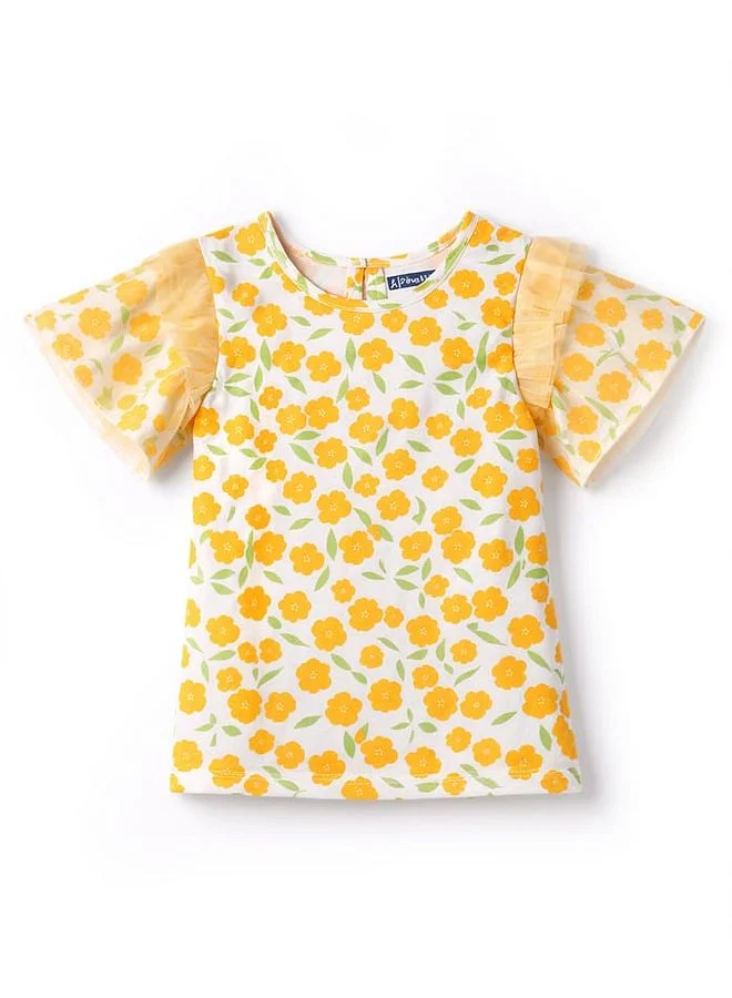 Pine Kids Pine Kids Cotton Knit Floral Printed Top - Multi Color