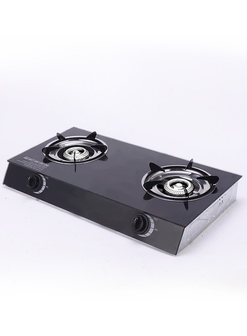 مايست موقد غاز من الزجاج المقوى بشعلتين مع لي غاز 2 متر - Image 5