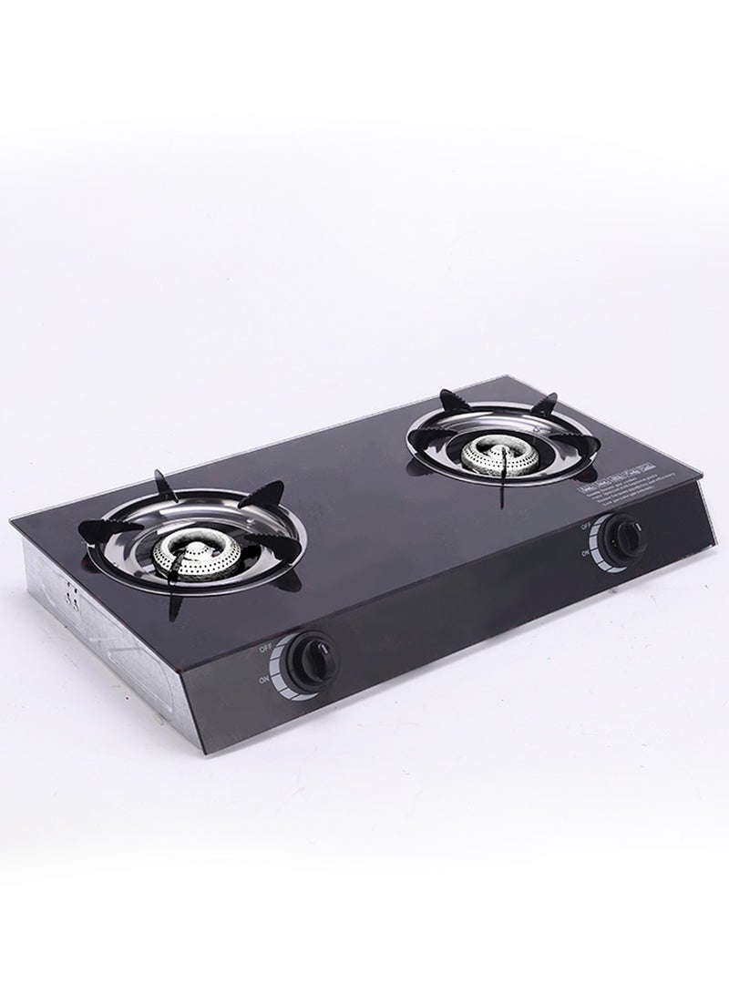 مايست موقد غاز من الزجاج المقوى بشعلتين مع لي غاز 2 متر - Image 2