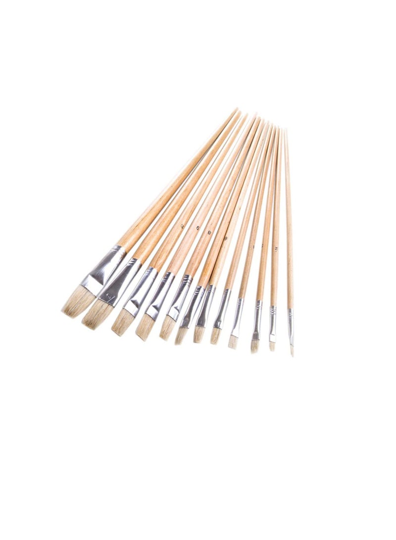 Uken Uken Artist Brush Flat Head 12 Piece Set U39579 - Image 3