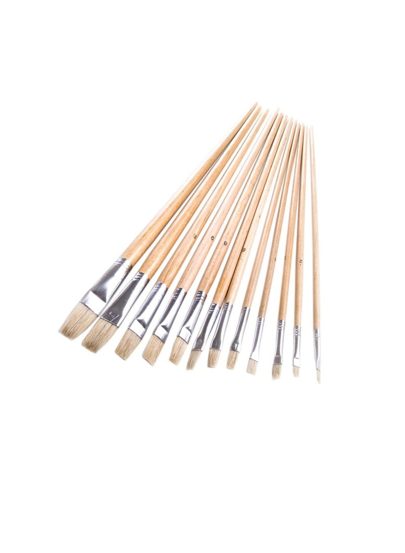 Uken Uken Artist Brush Flat Head 12 Piece Set U39579 - Image 1