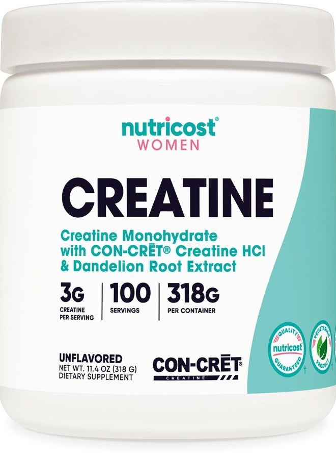 Nutricost Creatine Monohydrate Powder for Women, Micronized, Unflavored, 100 Servings - Vegetarian, Non-GMO, Gluten Free - Image 1