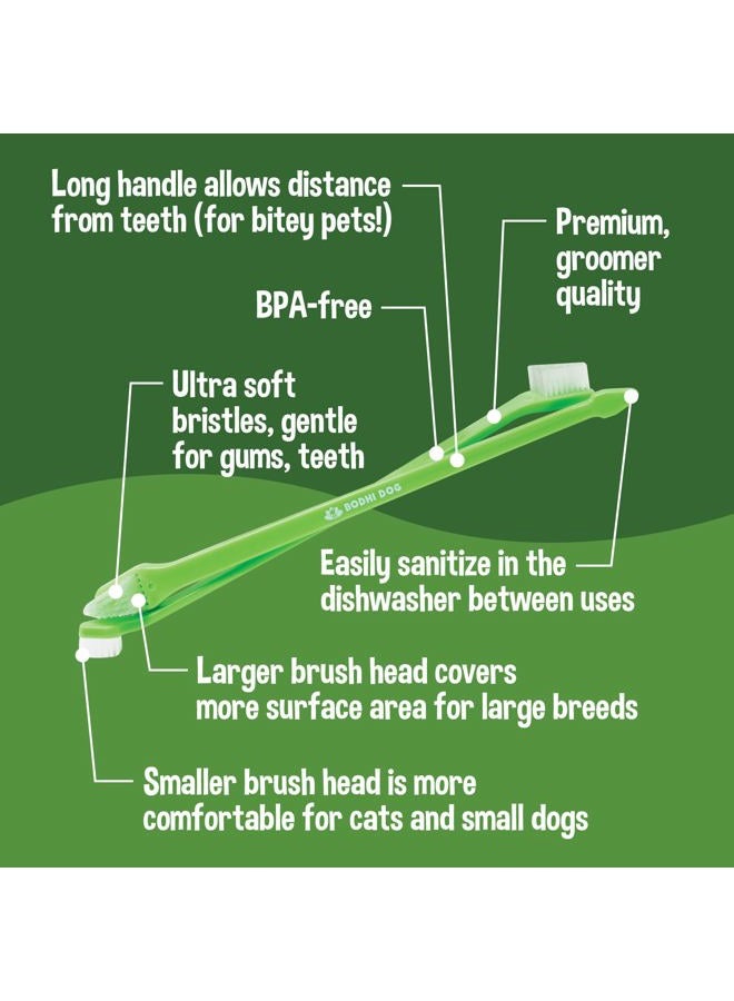 Bodhi Dog Dual Ended Long & Cat Toothbrush | Pet Safe Super Soft Bristles for Pet Dental & Oral Care Teeth & Gums | Bulk Container 50 Pack - Image 3